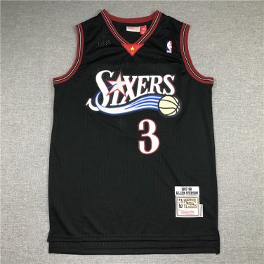 76ers 3 Black Retro Logo