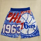 76ers Mitchell Ness team standard blue ball sports pants
