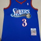 76ers No. 3 color blue retro jersey
