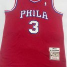 76ers No. 3 Red Iverson Retro Jersey