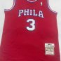 76ers No. 3 Red Iverson Retro Jersey