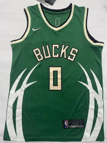 Bucks' No. 0 green jersey