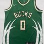 Bucks' No. 0 green jersey