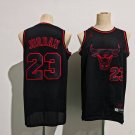 Bull 23 Black Black Word Red Edge Retro
