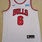 Bulls # 6 White  jersey