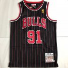 Bulls 91 AU Secret Embroidery 96-97 Black and Red Stripe XS-XXL