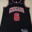 Bulls No. 6 Black  jersey