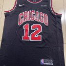 Bulls No. 12 Black  jersey