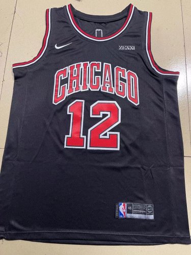 Bulls No. 12 Black  jersey