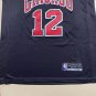 Bulls No. 12 Black  jersey
