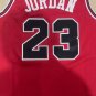 Bulls No. 23 Red jumpsuit logo retro jersey