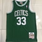 Celtics No. 33 Bird Green Embroidered S-XXL