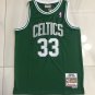 Celtics No. 33 Bird Green Embroidered S-XXL