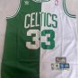Celtics No. 33 white green patchwork clover jersey