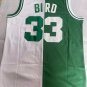Celtics No. 33 white green patchwork clover jersey