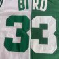 Celtics No. 33 white green patchwork clover jersey