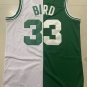 Celtics No. 33 white green patchwork retro jersey
