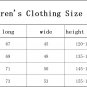 Children's clothing size chart