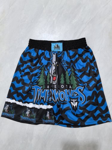Forest Wolf Heat Transfer Color Blue Pocket Ball Pants