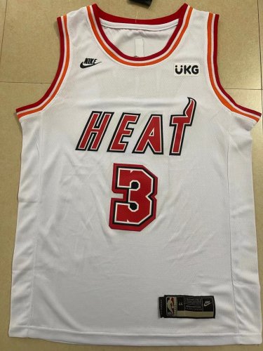 Heat No. 3 White  jersey