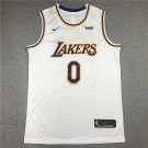 Lakers 0 retro white round neck