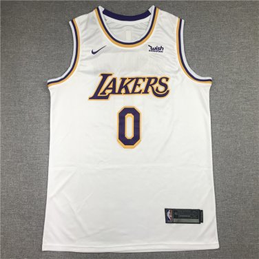 Lakers 0 retro white round neck