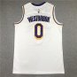 Lakers 0 retro white round neck