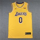 Lakers 0 Retro Yellow Round Neck