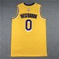 Lakers 0 Retro Yellow Round Neck