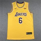 Lakers 6 Retro Yellow Round Neck