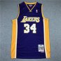 Lakers 34 Purple V-neck Retro