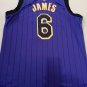 Lakers LeBron James # 6 Purple Striped Jersey