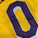 Lakers No. 0 Retro Yellow Embroidered XS-XXL