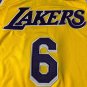Lakers No. 6 Retro Yellow Embroidered XS-XXL