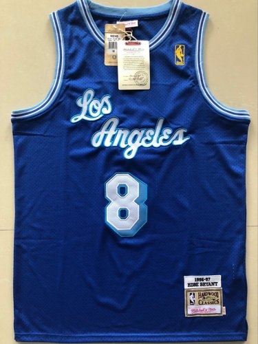 Lakers No. 8 Kobe LOS Grass Blue Embroidered XS-XXL