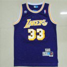 Lakers No. 33 Sky Hook Jabbar Retro Purple Hole Cloth Jersey