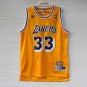 Lakers No. 33 Sky Hook Jabbar Retro Yellow Hole Cloth Jersey