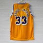 Lakers No. 33 Sky Hook Jabbar Retro Yellow Hole Cloth Jersey
