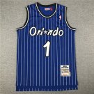 Magic 1 McGrady Blue and White Stripe Retro Logo Magic 1 McGrady Blue and White Stripe Retro Logo