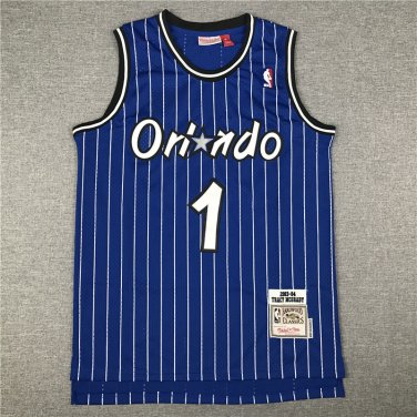 Magic 1 McGrady Blue and White Stripe Retro Logo