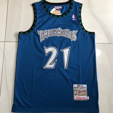 MN Timberwolves Garnett Blue Embroidered S-XXL
