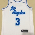 NBA  Fan Edition Lakers 3 # Davis Retro jumpsuit white jersey