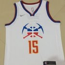 Nuggets new 15 # white jersey