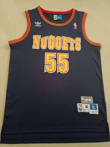 Nuggets No. 55 deep blue clover retro jersey
