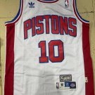 Pistons No. 10 white clover retro jersey