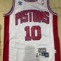 Pistons No. 10 white clover retro jersey
