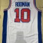 Pistons No. 10 white clover retro jersey