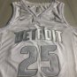 Pistons No. 25 Rose MVP All White XS-XXL