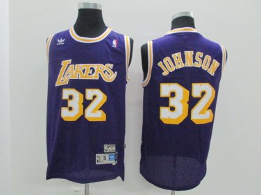 Retro Lakers No. 32 Magic Johnson Purple