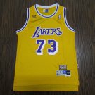 Retro Lakers No. 73 Rodman Yellow